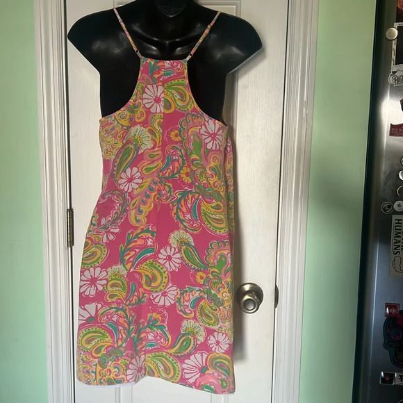 Lilly Pulitzer Hotty Pink Double Trouble Dusk Silk Dress Size S - Picture 4 of 8